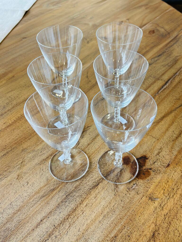 Set 6 Lalique Paris Braided In Box Wine Glasses