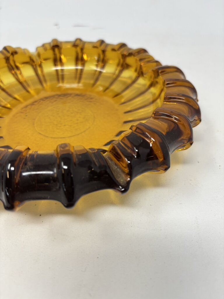 Vintage MCM Glass Sunburst Ashtray
