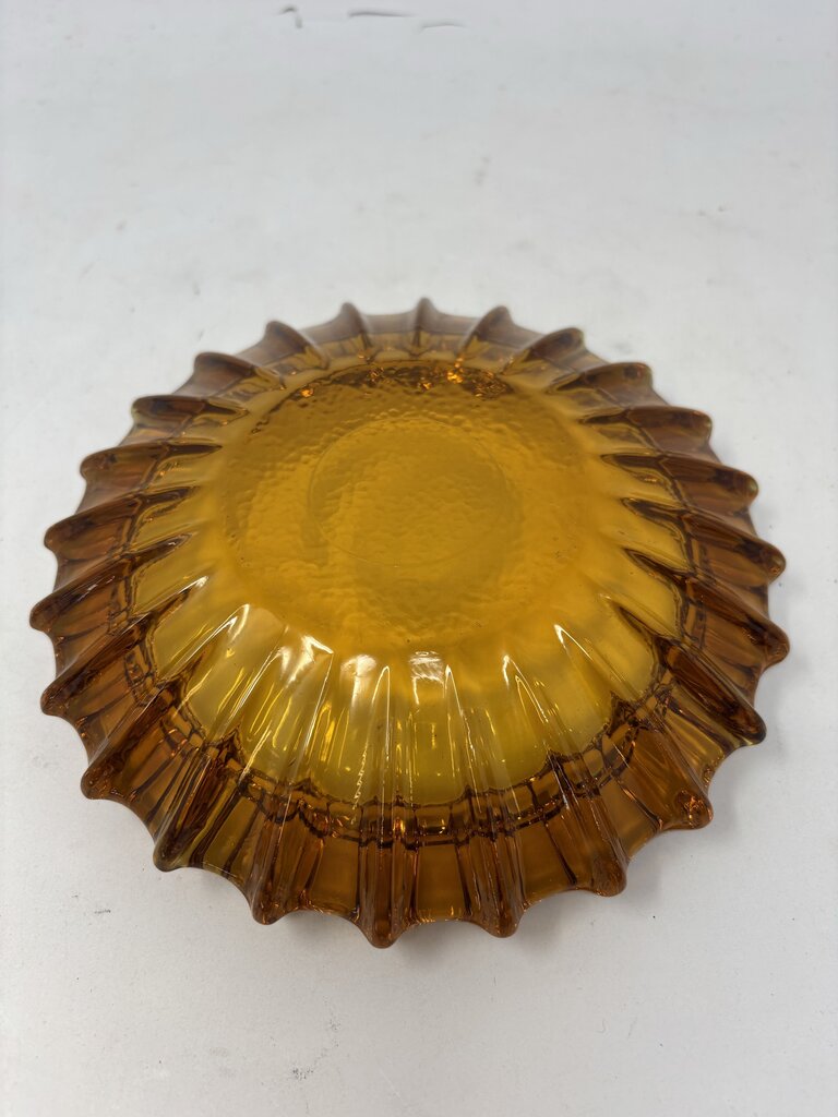 Vintage MCM Glass Sunburst Ashtray