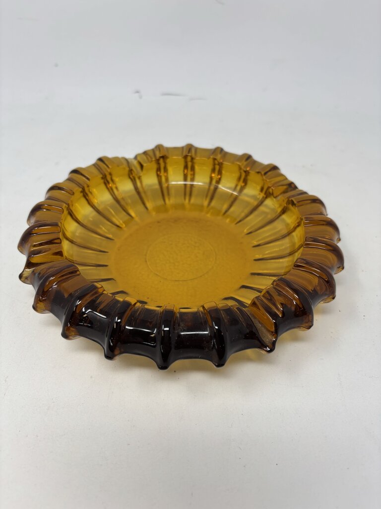 Vintage MCM Glass Sunburst Ashtray