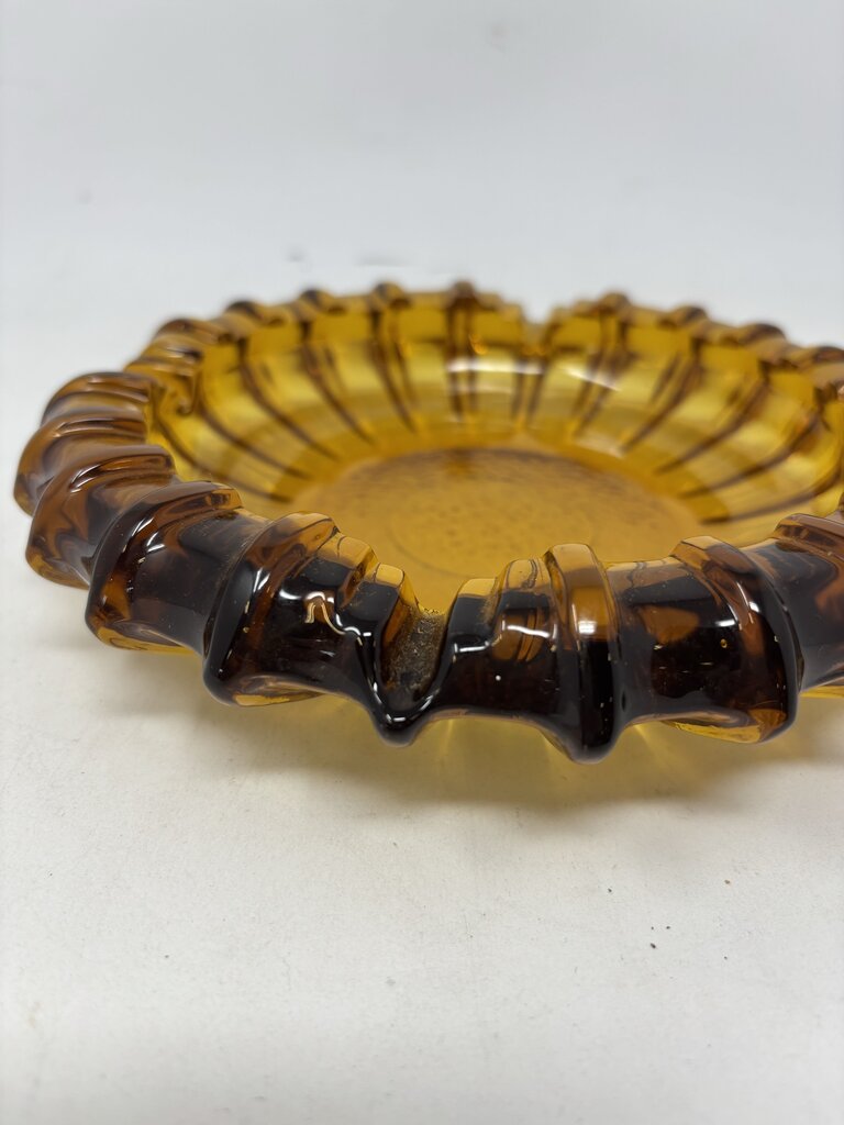 Vintage MCM Glass Sunburst Ashtray