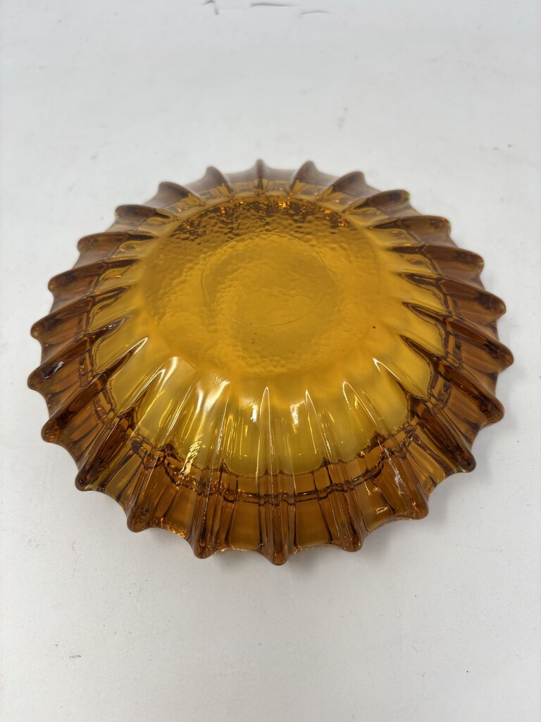 Vintage MCM Glass Sunburst Ashtray
