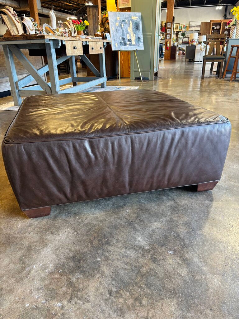 Leather Ottoman 41 X 41 X 15.5