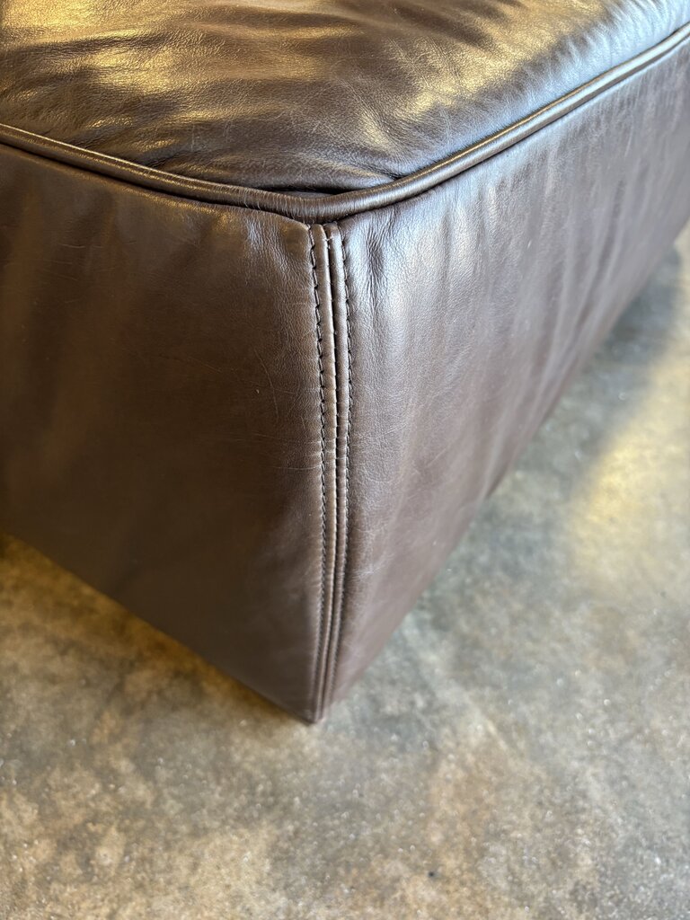 Leather Ottoman 41 X 41 X 15.5