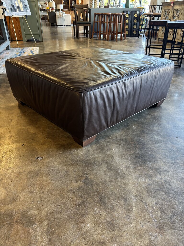 Leather Ottoman 41 X 41 X 15.5