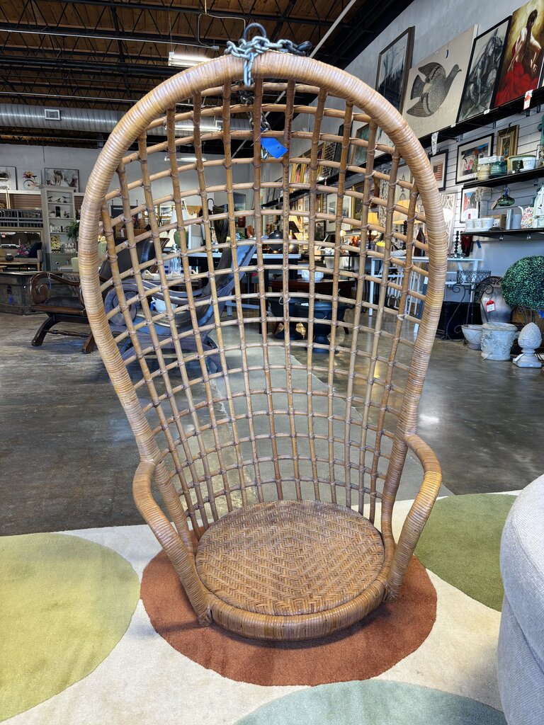 Vintage Hanging Wicker Egg Chair