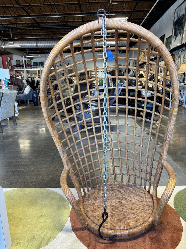 Vintage Hanging Wicker Egg Chair