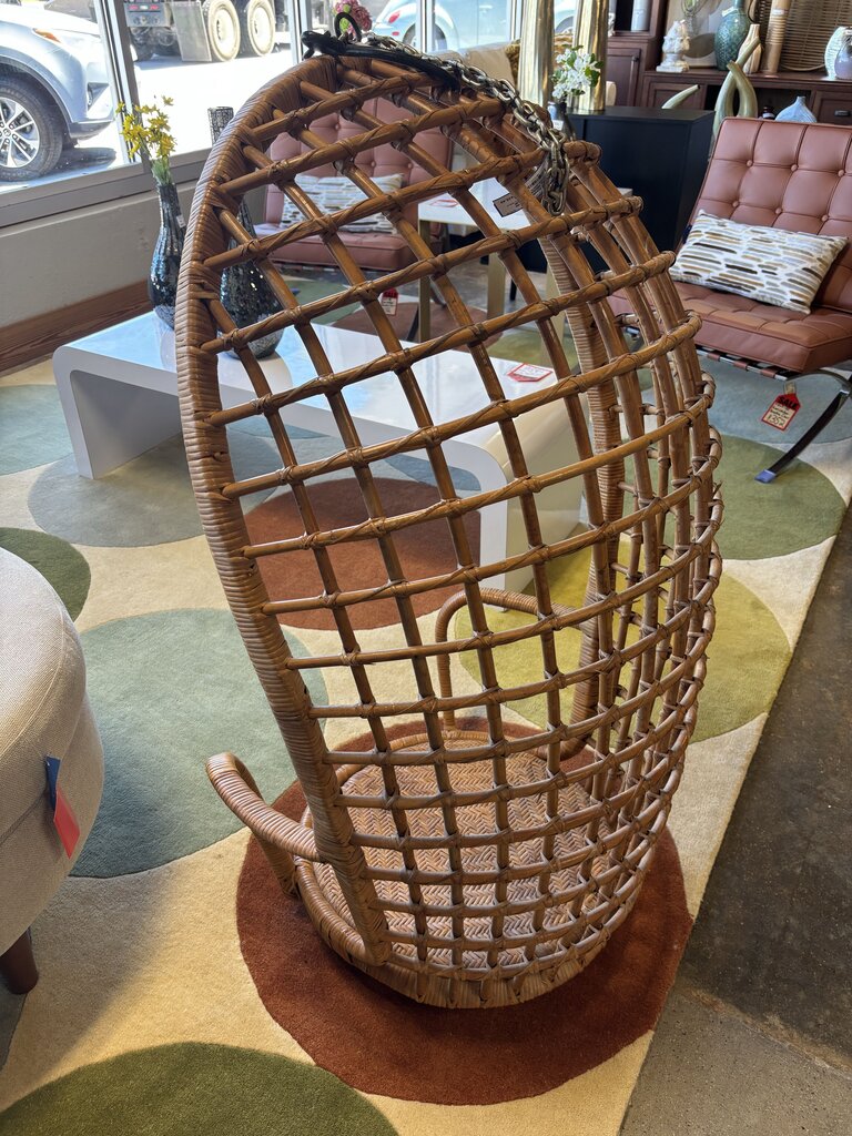 Vintage Hanging Wicker Egg Chair