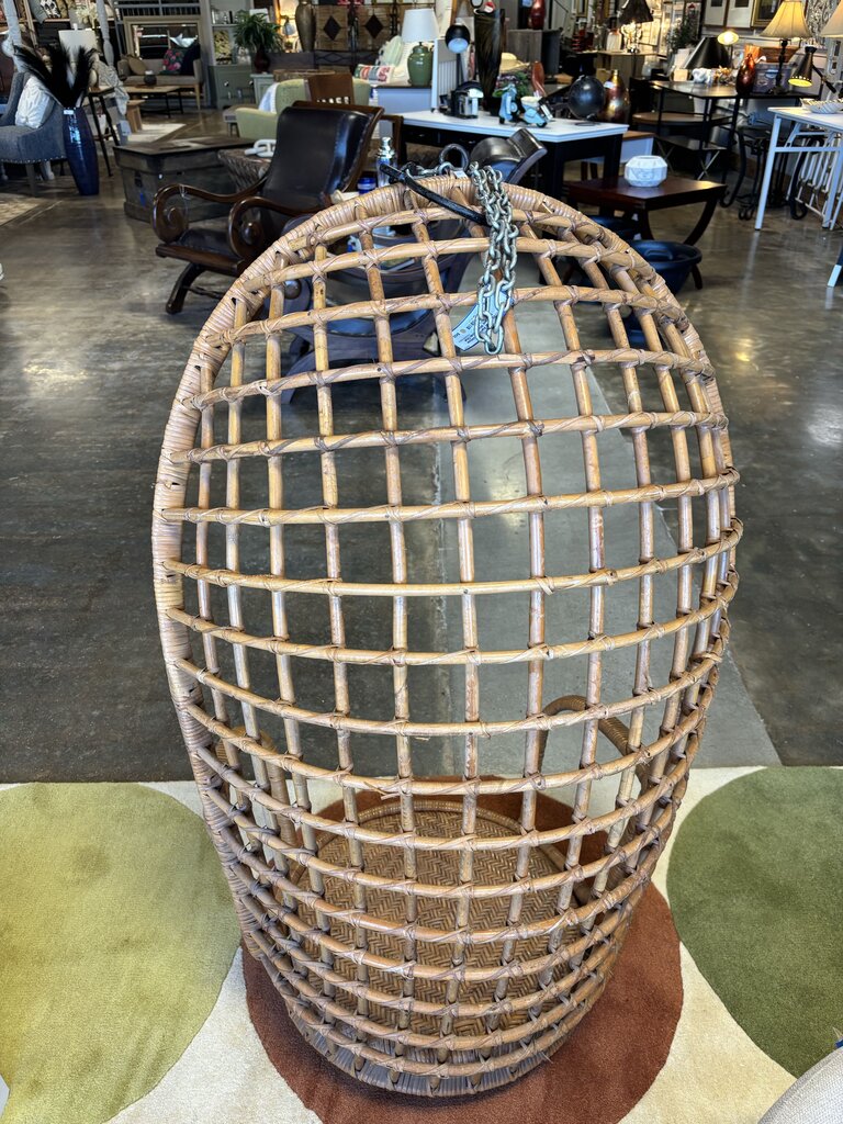 Vintage Hanging Wicker Egg Chair