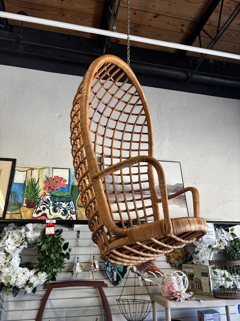 Vintage Hanging Wicker Egg Chair