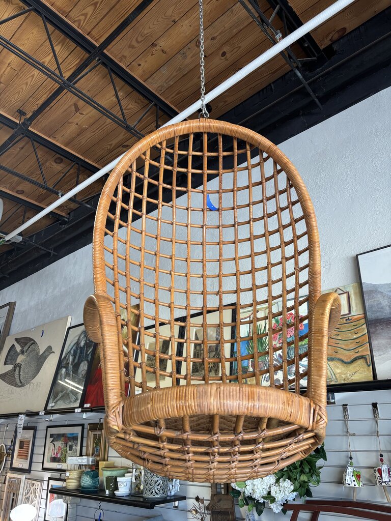 Vintage Hanging Wicker Egg Chair
