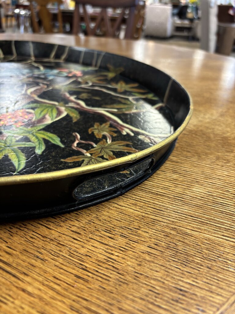 Vintage Style Metal Oval Bird Tray 25 X 19