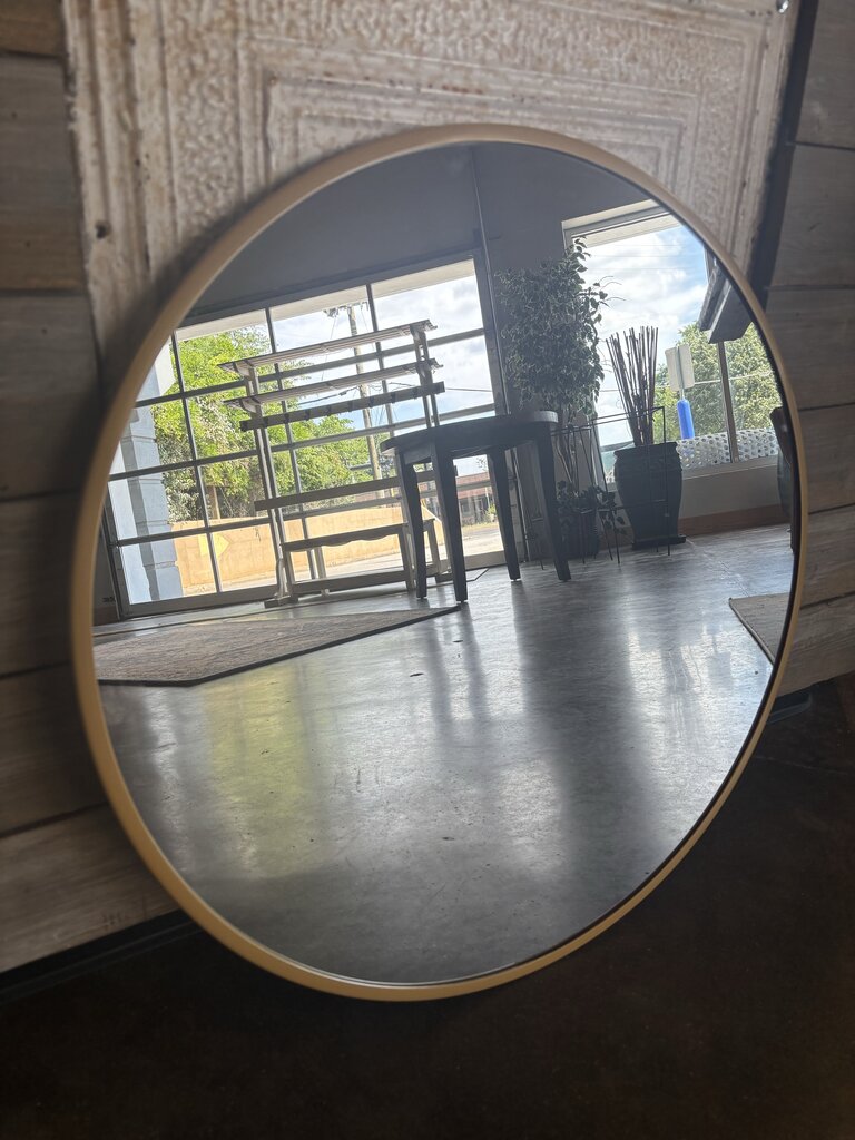 Round 28" Gold Framed Mirror