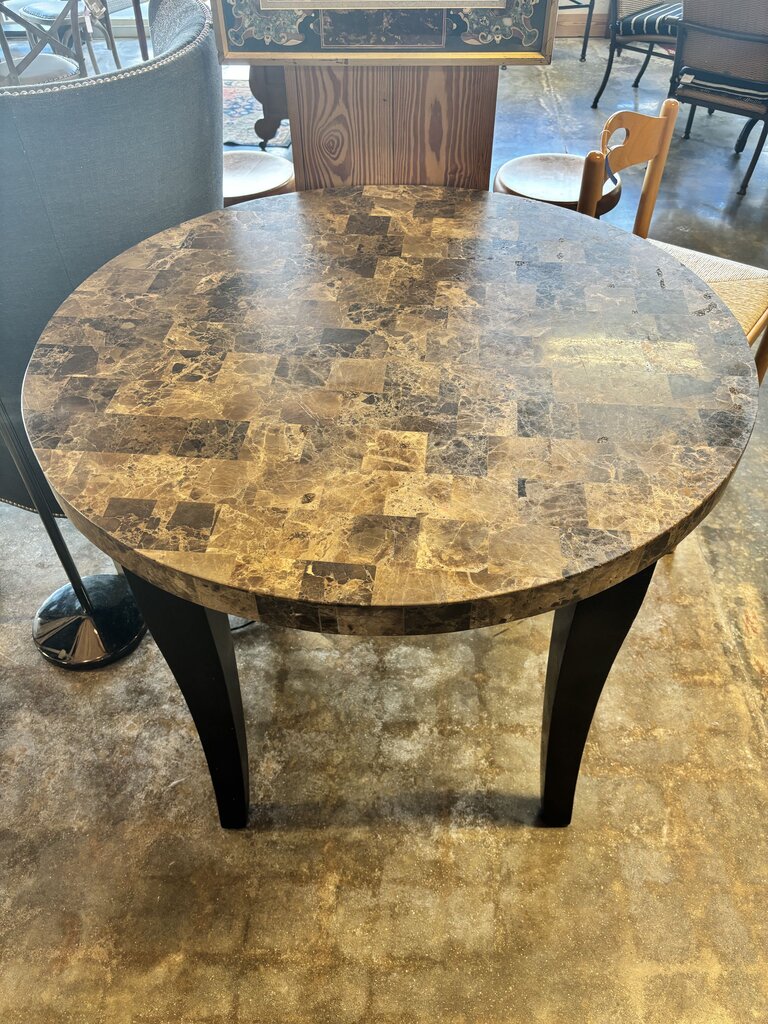 Round 40R x 36H Travertine Dining Table