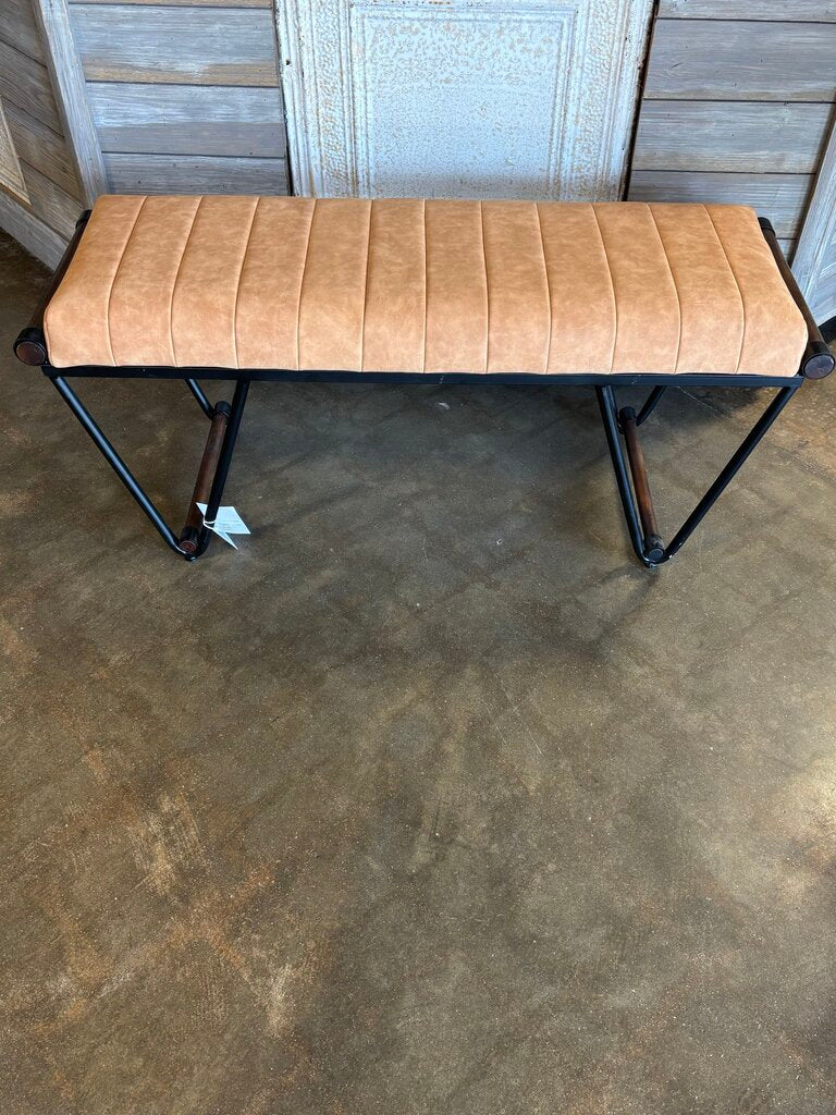 Uttermost Faux Suede Mid-Century Style Bench 47.75 X 15.5 X 19