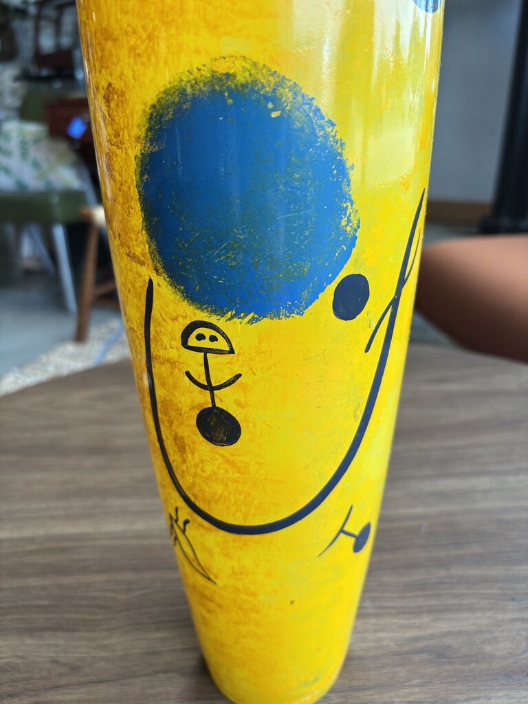 Glass Joan Miro Style Vase 17.5"H