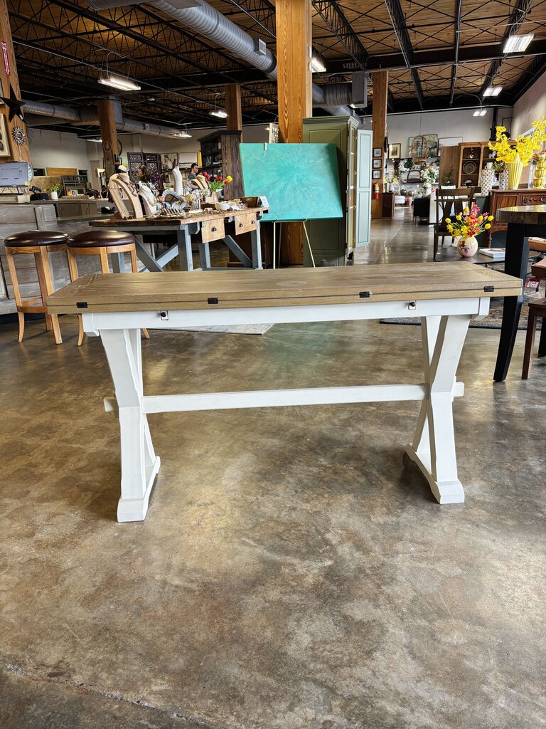 X Base Drop Leaf Console Table 56.75 X 18(36) X 31