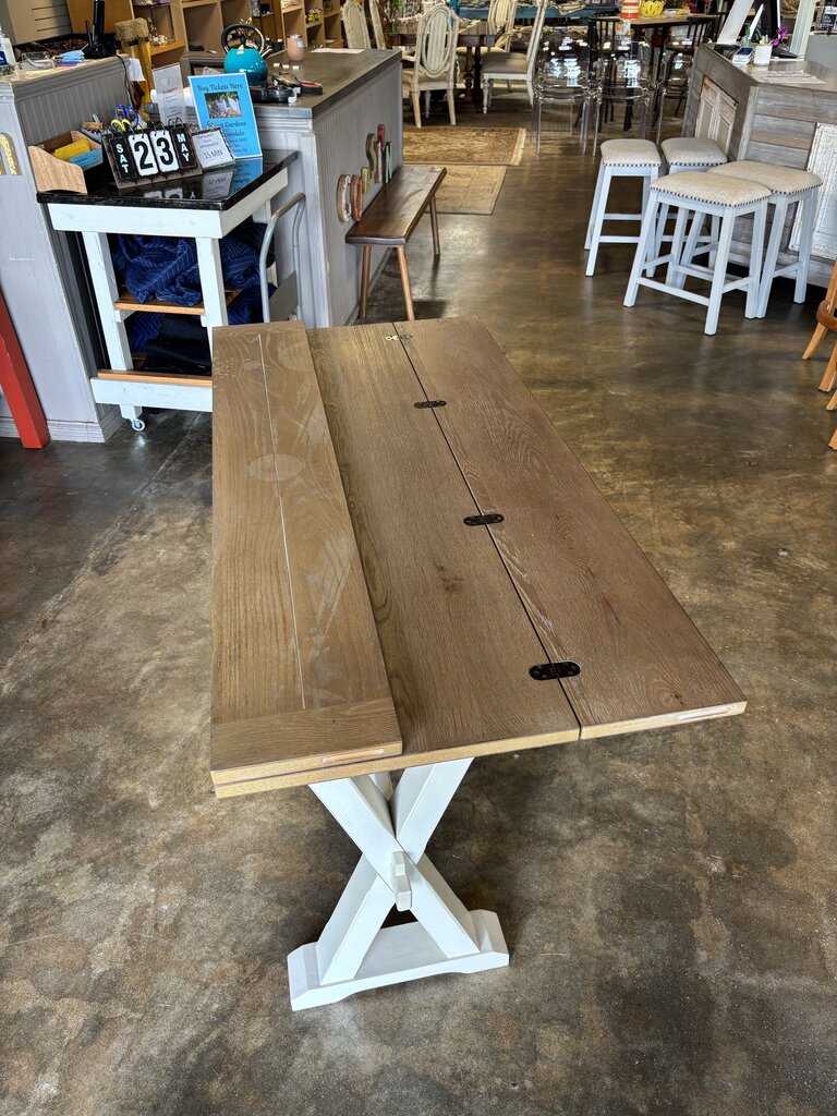 X Base Drop Leaf Console Table 56.75 X 18(36) X 31