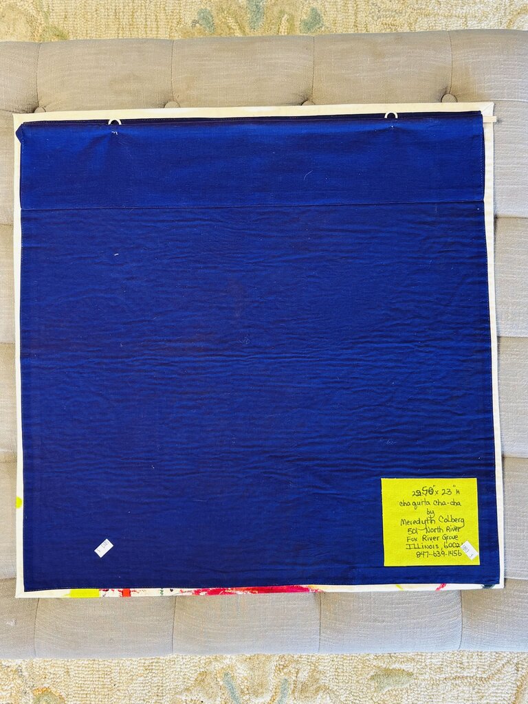 Signed Abstract Fabric Art 22.5 X 22.5