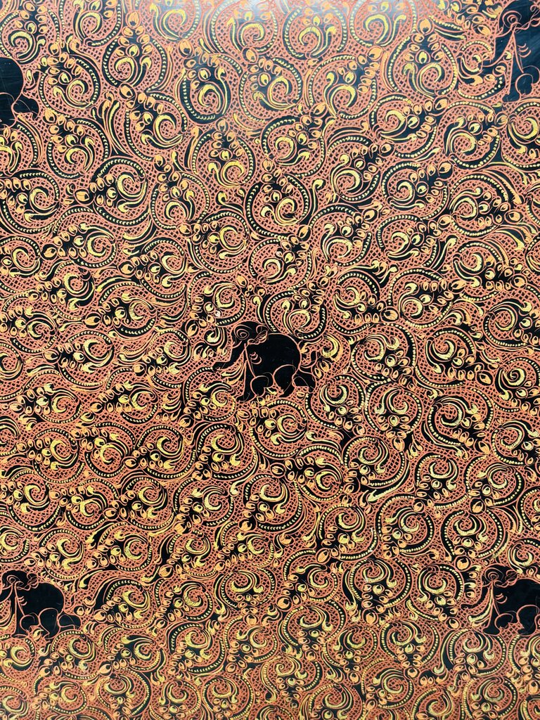 Vintage Lacquered Square Serving Tray