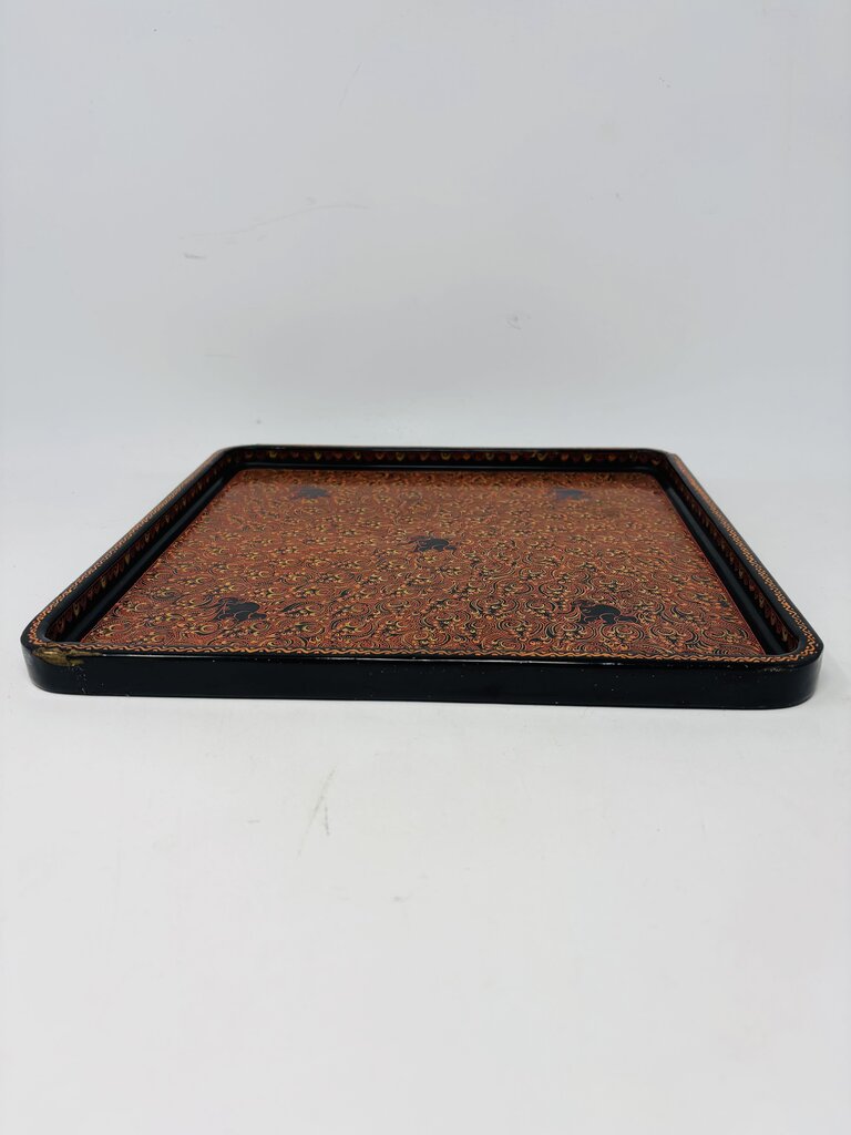 Vintage Lacquered Square Serving Tray