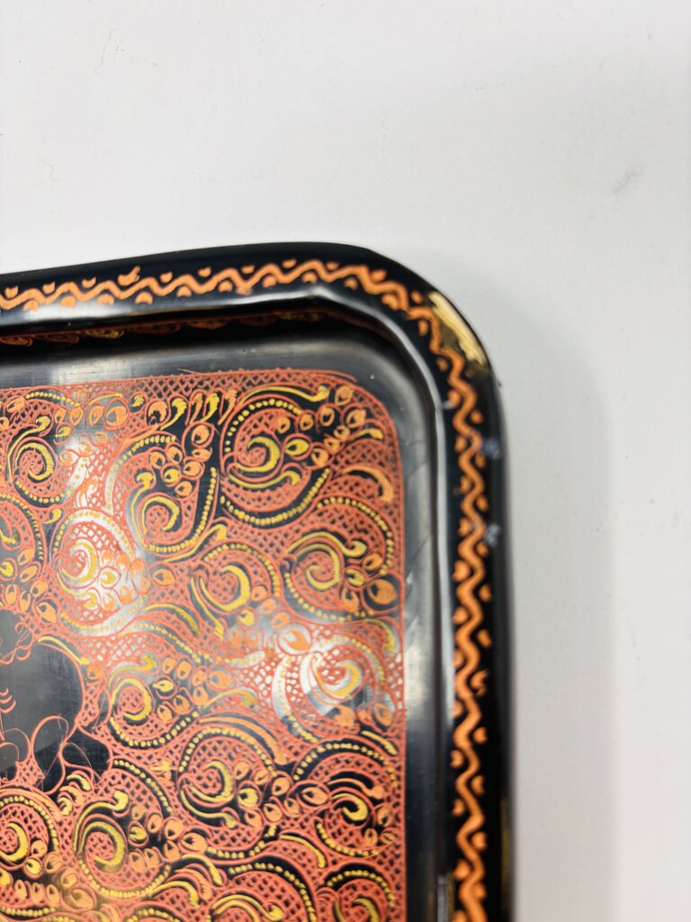 Vintage Lacquered Square Serving Tray