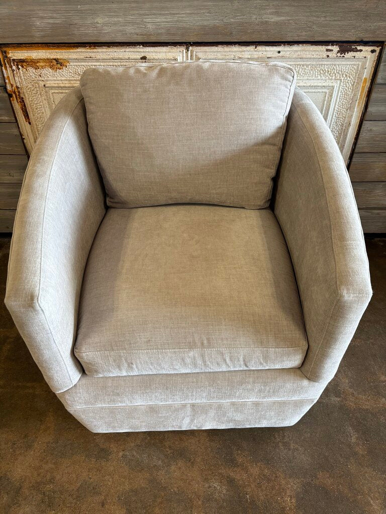 Room & Board Swivel Chair with Accent Pillow