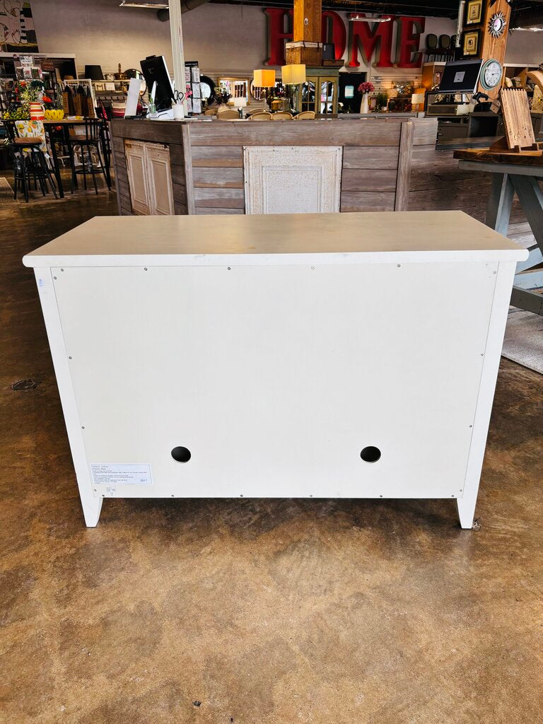 Distressed Wood Glass Door Cabinet 43 X 19.75 X 29.75
