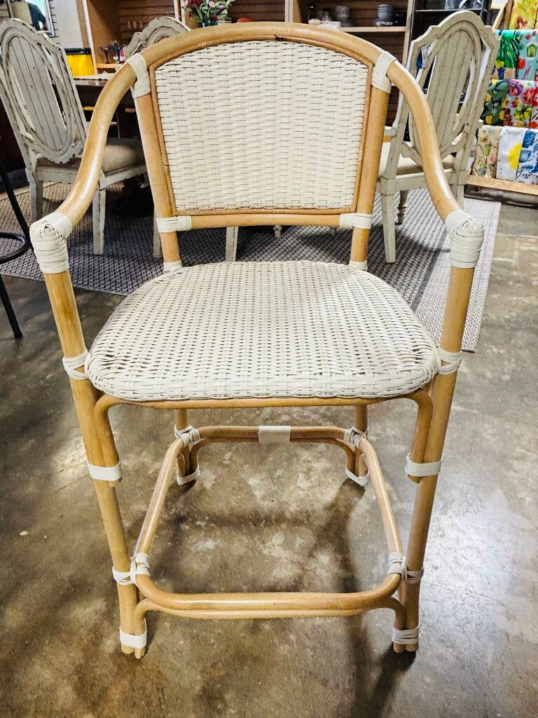 Set 3 Counter Height Rattan & Woven Barstools