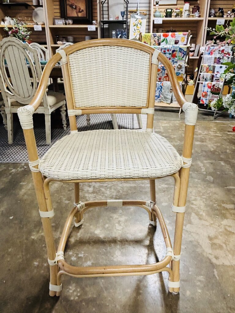 Set 3 Counter Height Rattan & Woven Barstools