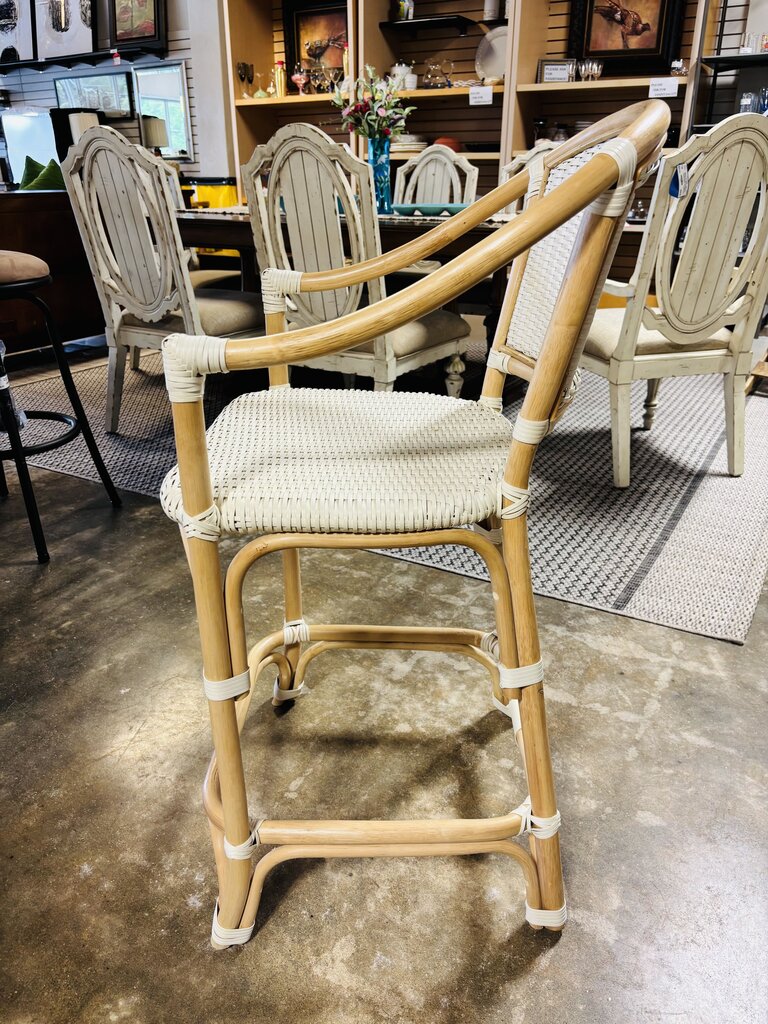 Set 3 Counter Height Rattan & Woven Barstools