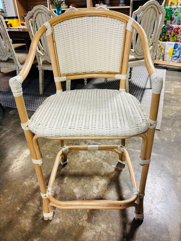 Set 3 Counter Height Rattan & Woven Barstools