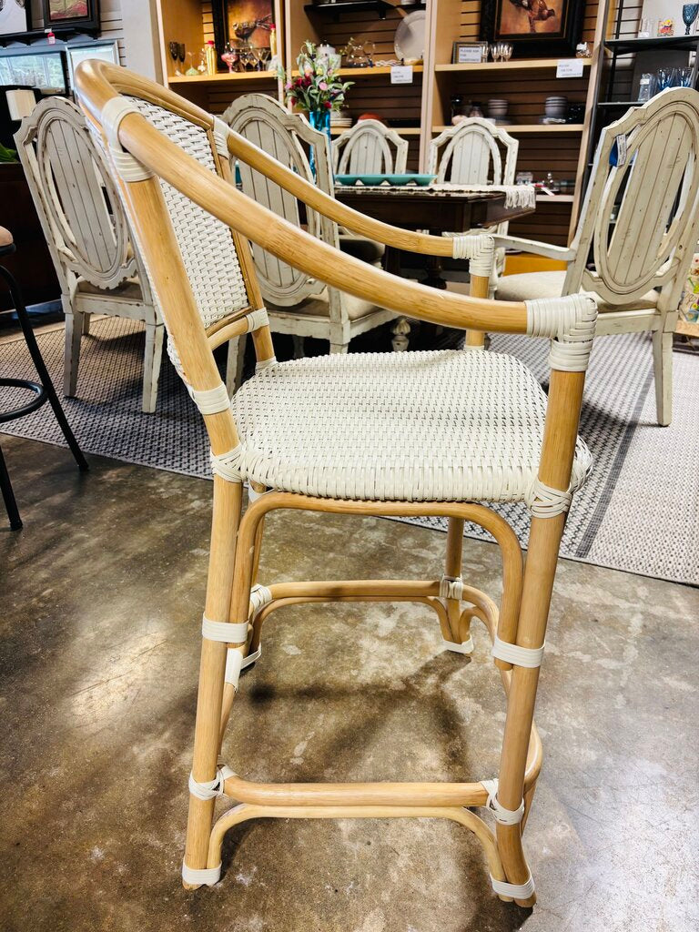 Set 3 Counter Height Rattan & Woven Barstools