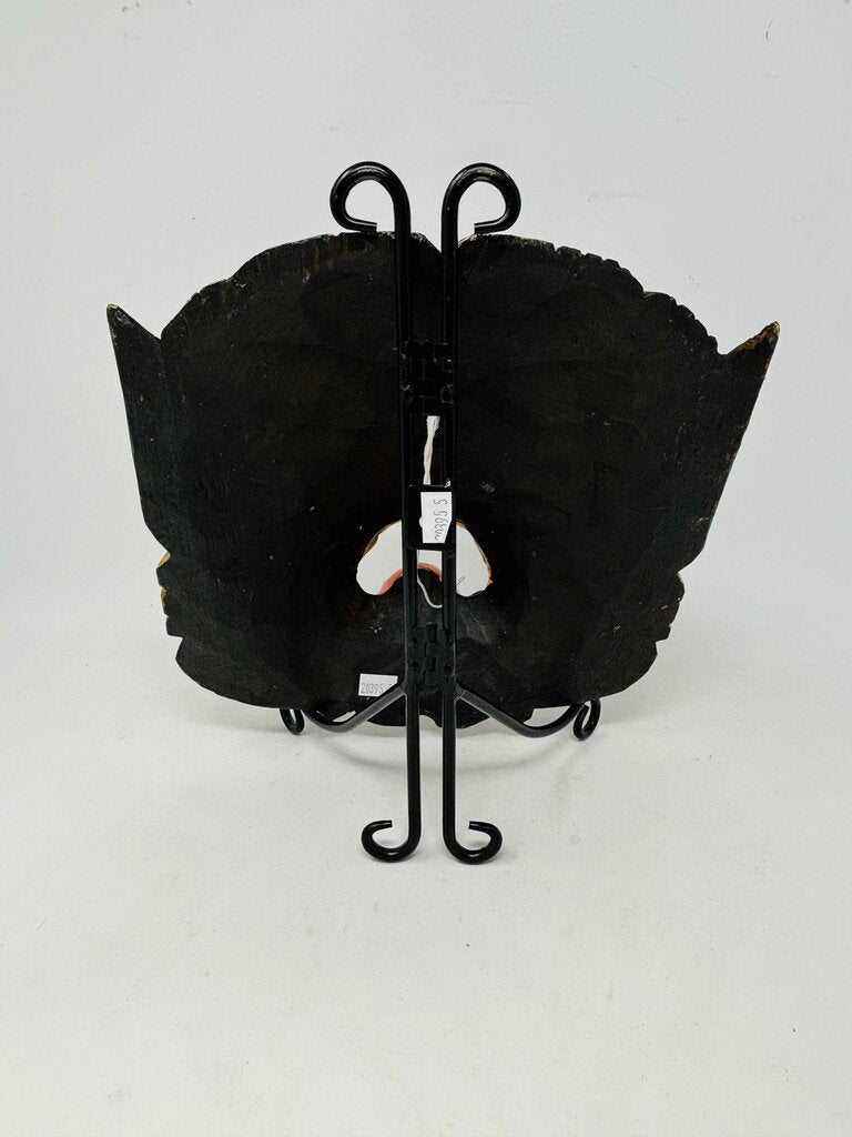 Hand Painted Wood Balinese Mask on Stand