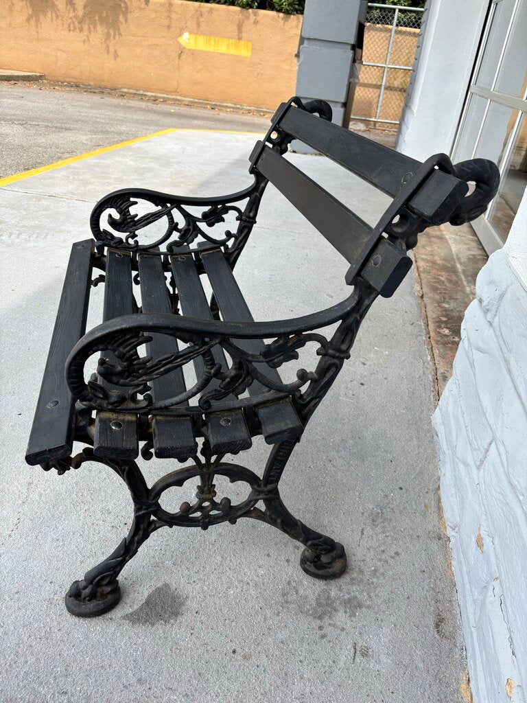 Wood/Metal 30"L Charleston Battery Bench