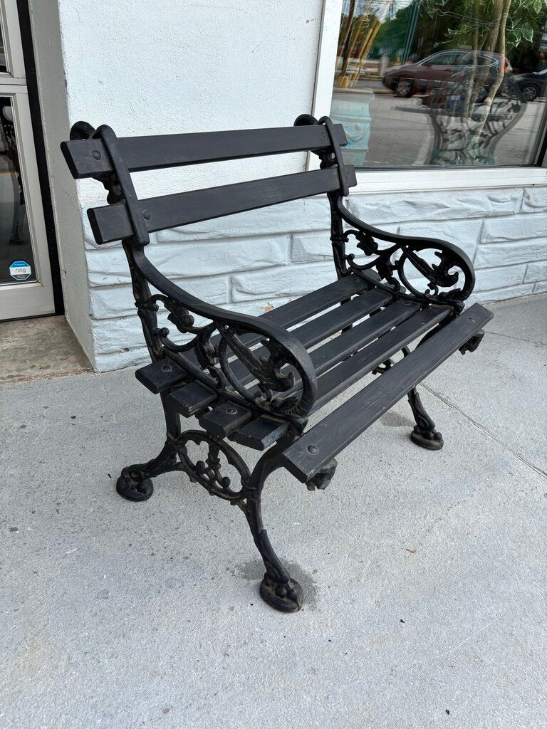 Wood/Metal 30"L Charleston Battery Bench