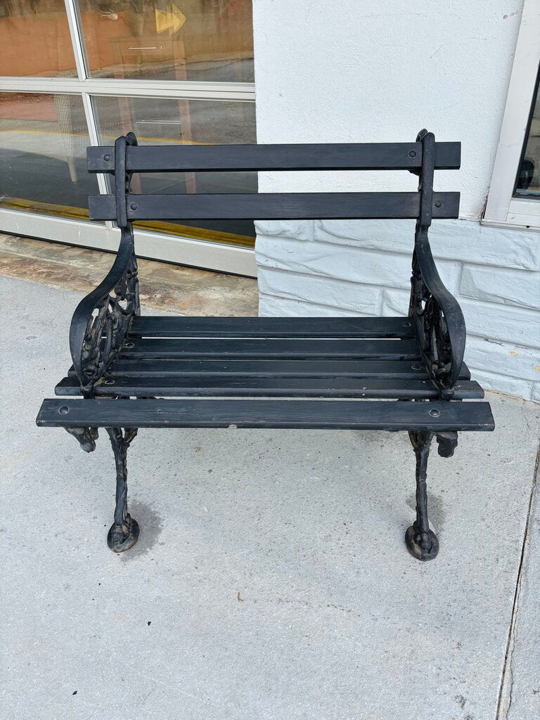 Wood/Metal 30"L Charleston Battery Bench