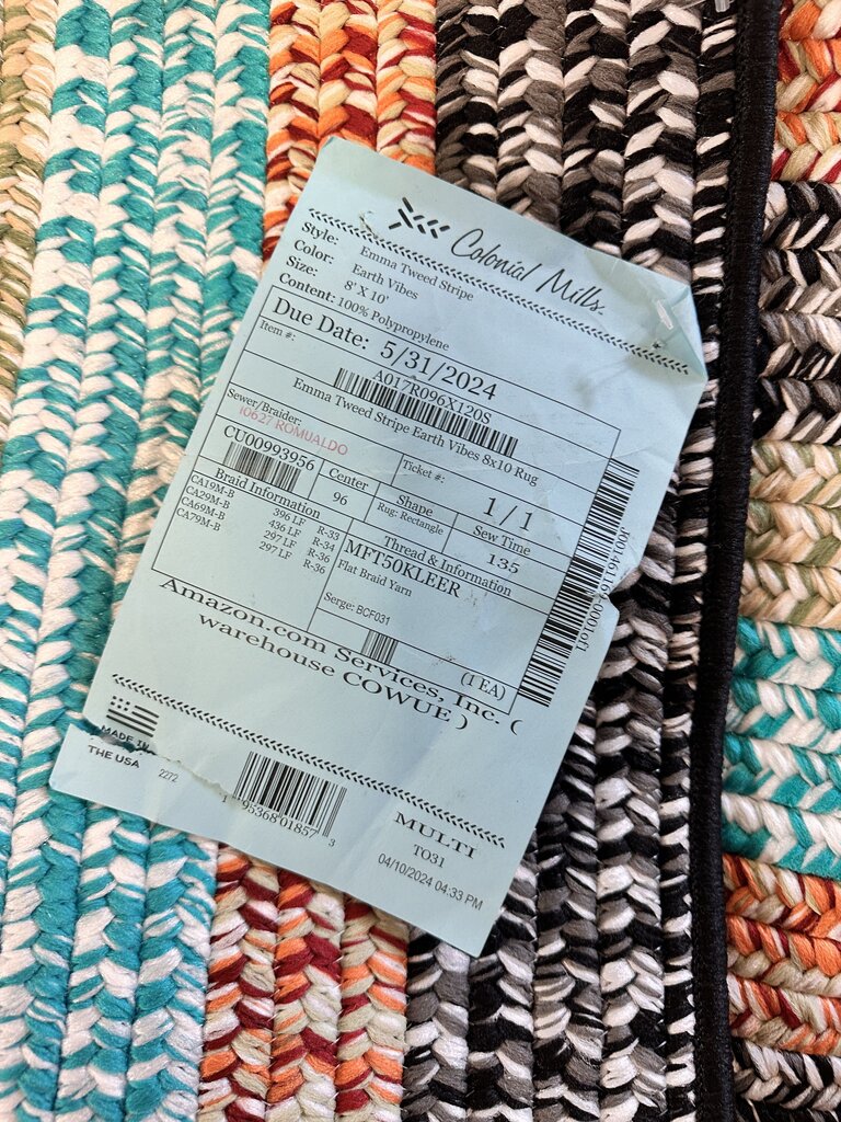 Emma Tweed Stripe Earth Vibes 8 X 10 Rug (RT $2000)