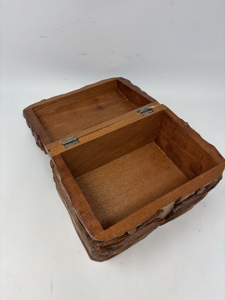 Vintage Hand Carved Trinket Box