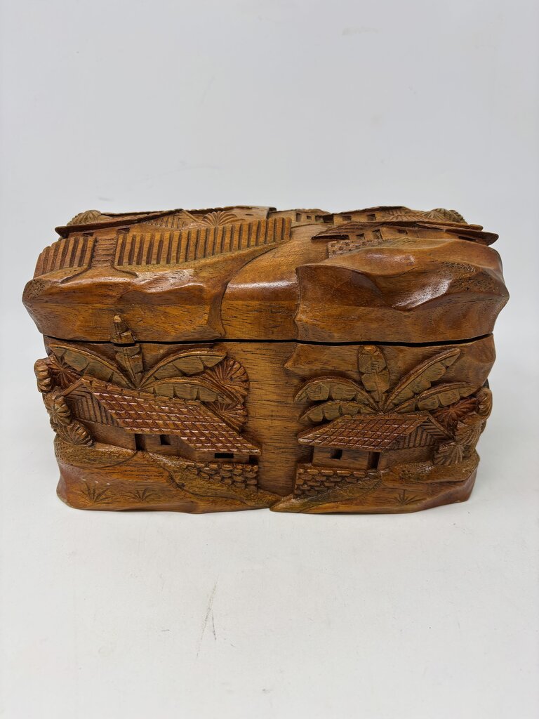 Vintage Hand Carved Trinket Box