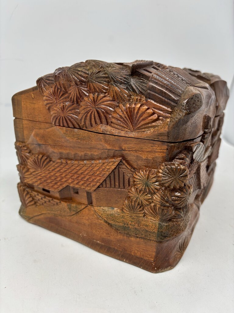 Vintage Hand Carved Trinket Box