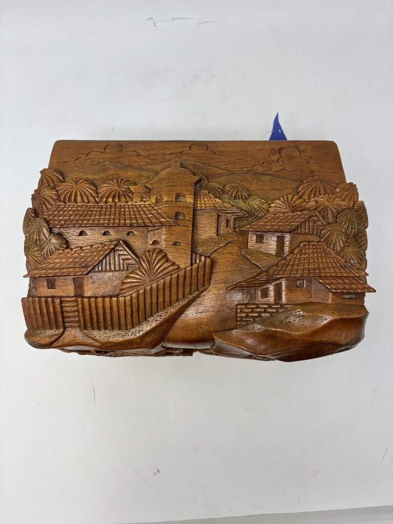 Vintage Hand Carved Trinket Box