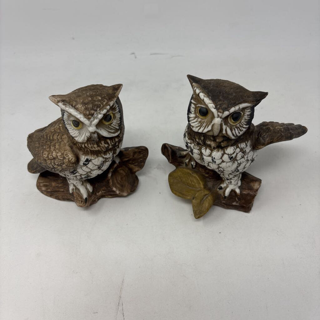 Vintage Porcelain Owls Pair