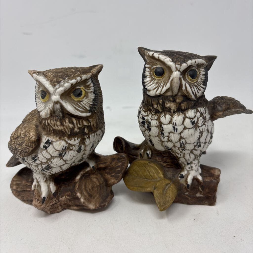 Vintage Porcelain Owls Pair