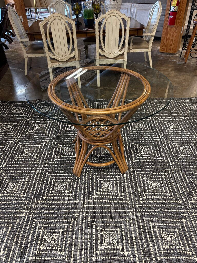 Vintage Bamboo Patio Table and 4 Chairs