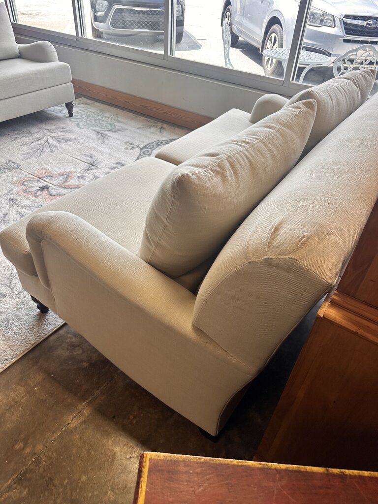 Carlisle Basketweave Pebble Fabric Loveseat 73"