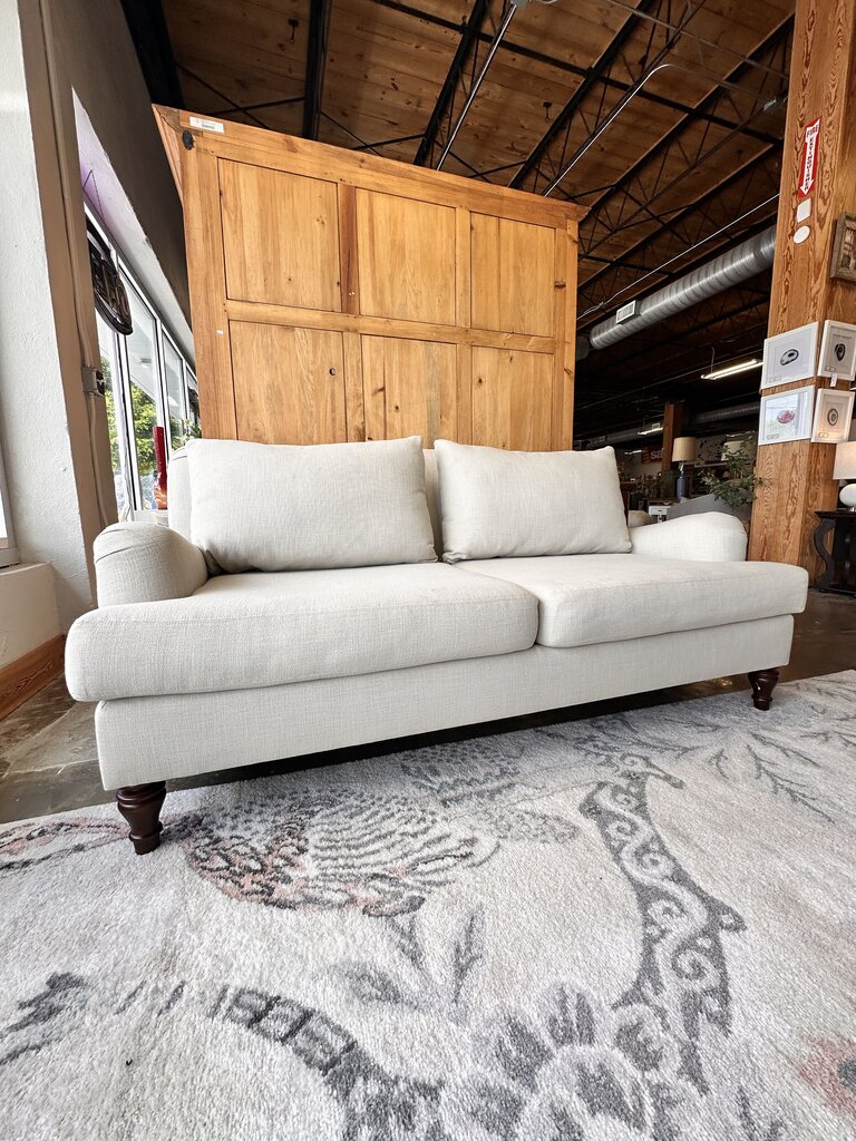 Carlisle Basketweave Pebble Fabric Loveseat 73"