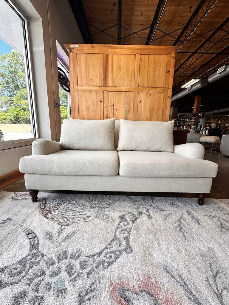 Carlisle Basketweave Pebble Fabric Loveseat 73"