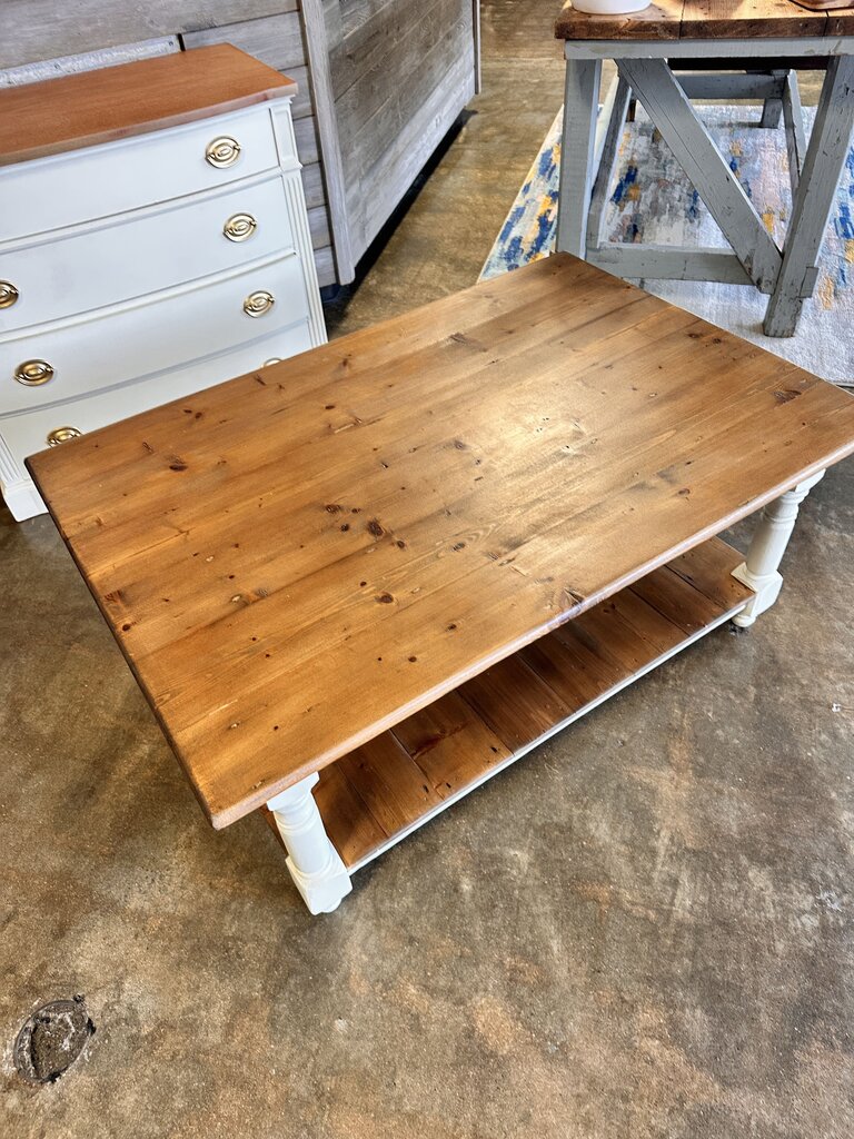 2 Tier Solid Pine Coffee Table