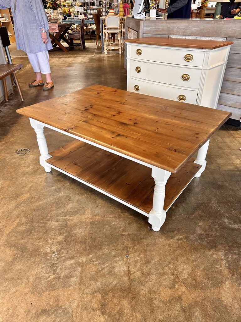2 Tier Solid Pine Coffee Table